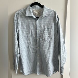 Banana Republic Light Blue Plaid Button Down Dress Shirt XL